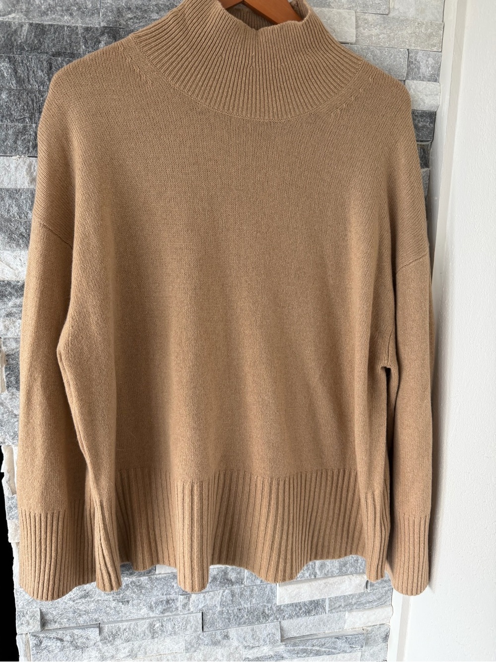 Women EVERLANE Recycled Cashmere/wool pullover sweater-Tan-XL